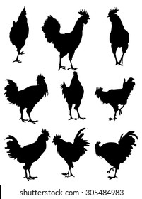 Hen & Roster Silhouette Set