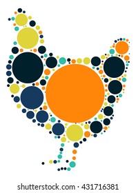 hen shape vector design by color point