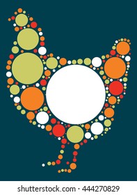 hen shape vector design by color point