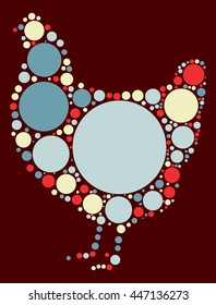 hen shape vector design by color point