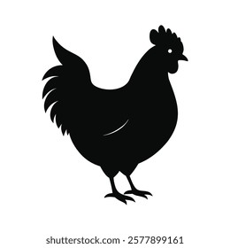 hen silhouette design on a white background