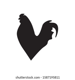 Hen silhouette design template vector isolated