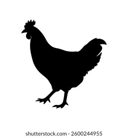 Hen silhouette icon vector flat design on white background.