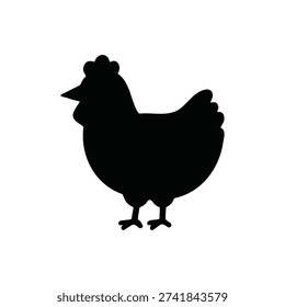 Hen silhouette icon vector flat design.