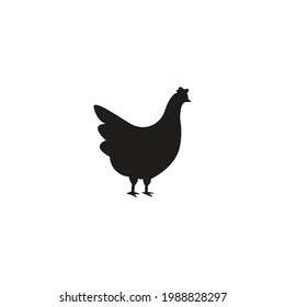 Hen silhouette icon vector on a white background