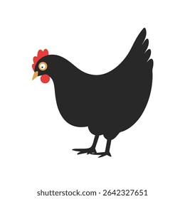 hen silhouette icon vector with white background.