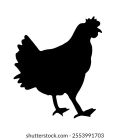 hen silhouette isolated opn white background vector file