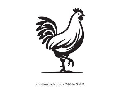 hen silhouette vector art illustration