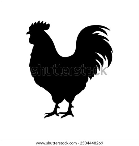 Hen silhouette vector illustration on white background
