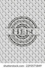 Hen silver badge. Scales pattern. Vector Illustration. Detailed. 