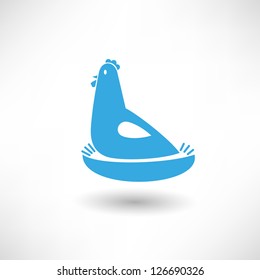 Hen sitting on a nest