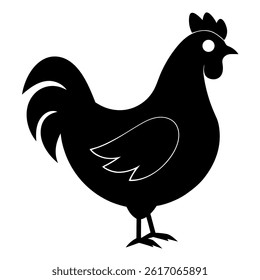 Hen standing side view icon isolated on white background

