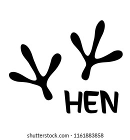 hen trace vector design isolated on white background