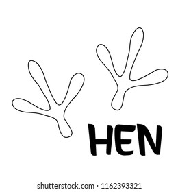 hen trace vector design isolated on white background