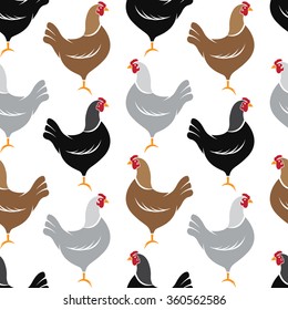 Hen Vector Art Background Design Fabric Stock Vector (Royalty Free ...