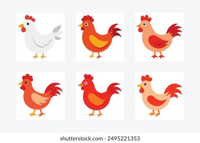 Eine Hühner-Vektorgrafik in der Illustration