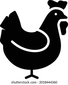 hen vector glyph flat icon
