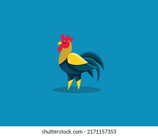 Diseño del logotipo de la granja de iconos de vector Hen