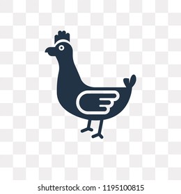 Hen vector icon isolated on transparent background, Hen transparency concept can be used web and mobile