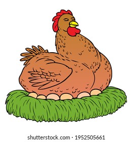 hen vector illustration,
isolated on white background.top view