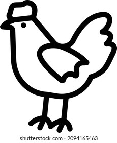 hen vector illustration isolated on a transparent background. stroke vector icons for concept or web graphics.