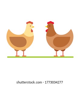 Hen Vektorgrafik. Stilvolles Hühnerhähnchen-Symbol für Geflügelhaltung.