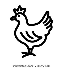 Hen Vector Line Icon Design