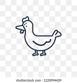 Hen vector outline icon isolated on transparent background, high quality linear Hen transparency concept can be used web and mobile