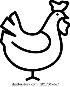 hen vector thin line icon
