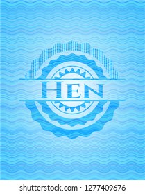 Hen water badge.