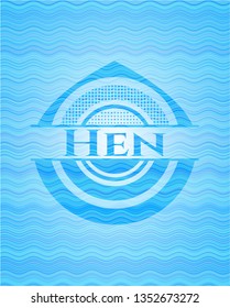 Hen water concept emblem.