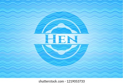 Hen water wave emblem background.
