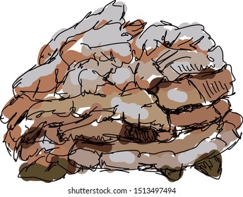 Hen of the woods, illustration, vector on white background.