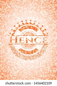 Hence abstract orange mosaic emblem