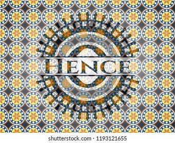 Hence arabesque style emblem. arabic decoration.