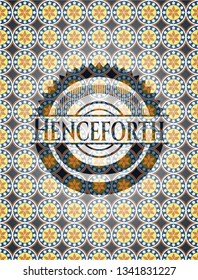 Henceforth arabesque style emblem. arabic decoration.