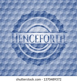 Henceforth blue badge with geometric background.