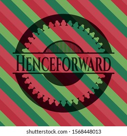 Henceforward christmas colors emblem. Vector Illustration. Detailed.