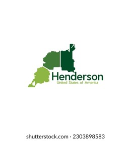 Henderson City Map Geometric Simple Logo
