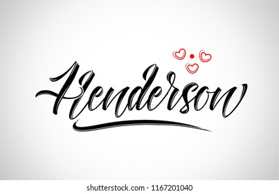 henderson city text design with red heart typographic icon design suitable for touristic promotion