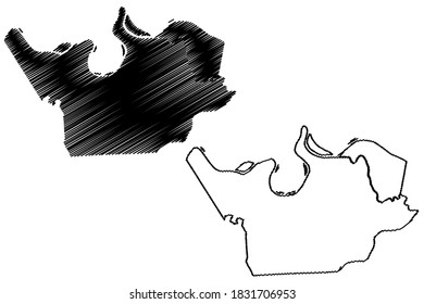 Henderson County, Kentucky (U.S. county, United States of America, USA, U.S., US) map vector illustration, scribble sketch Henderson map