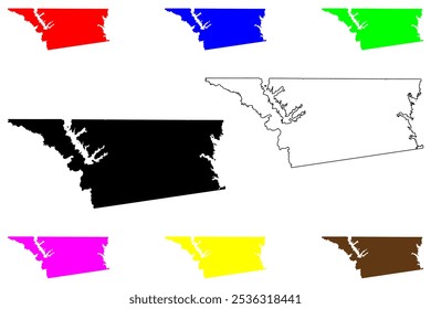 Henderson County, Texas (Counties in Texas, United States of America,USA, U.S., US) map vector illustration, scribble sketch Henderson map