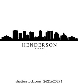 Henderson Nevada City Skyline Black Silhouette.