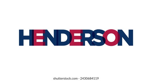 Henderson, Nevada, USA Typografie Slogan Design. Amerika-Logo mit grafischem Stadtbuchstaben für Druck- und Webprodukte.