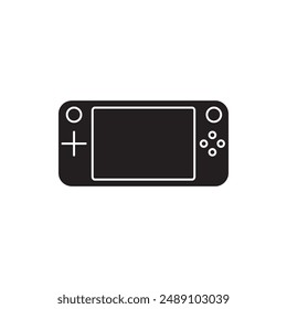 hendheld game console icon simpel flat black illustration on white background..eps