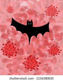 el virus hendra en murciélagos causa enfermedades en humanos, icono de murciélago, ilustración de vector de dibujos animados