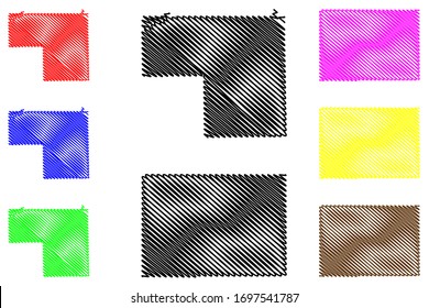 Hendry and Hardee County, Florida (US County, Vereinigte Staaten von Amerika, USA, USA), Landkarte Vektorillustration Illustration, Skizze Hendry und Hardee Map