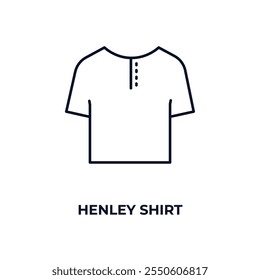 henley shirt outline icon. Linear vector from clothes concept. Thin line henley shirt icon isolated on white background