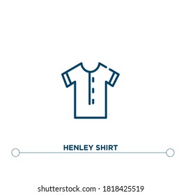 henley shirt outline vector icon. simple element illustration. henley shirt outline icon from editable clothes concept. can be used for web and mobile
