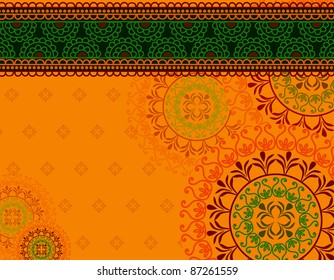 Henna art inspired- colourful Background - elaborate and easily editable